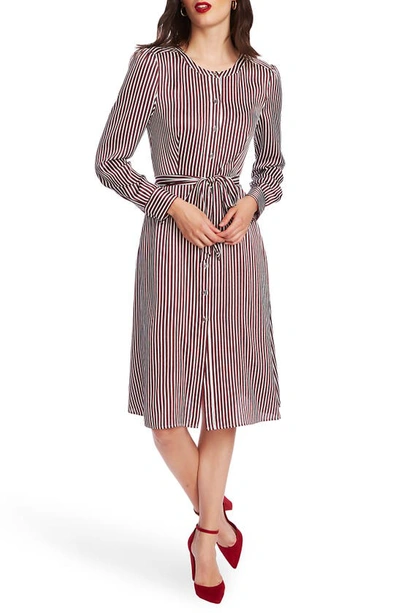 Court & Rowe Crosby Stripe Long Sleeve Shirtdress In Soft Ecru