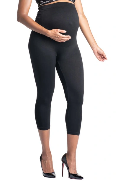 Preggo Leggings Mom's Night Out Maternity Crop Leggings In Black