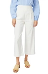 Court & Rowe Linen Blend Crop Wide Leg Trousers In Soft Ecru