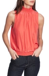 Court & Rowe Smock Detail Satin Halter Top In Bright Poppy