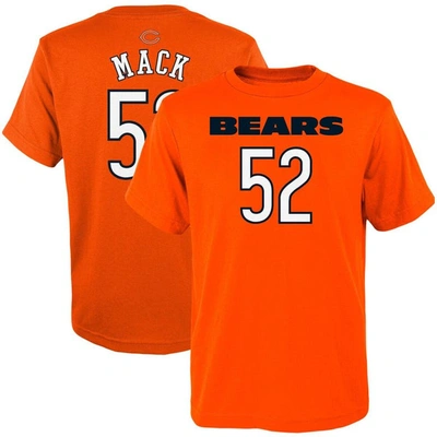Outerstuff Kids' Youth Khalil Mack Orange Chicago Bears Mainliner Player Name & Number T-shirt