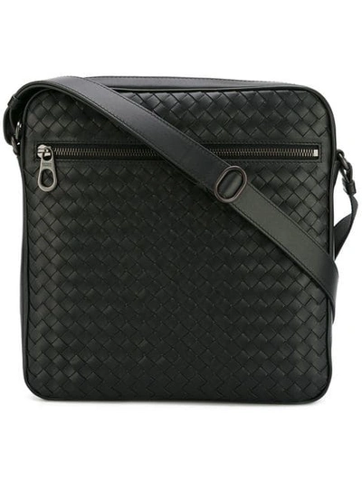 Bottega Veneta Intrecciato Leather Cross-body Bag In Black