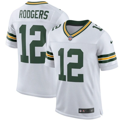 Nike Aaron Rodgers White Green Bay Packers Classic Elite Player Jersey
