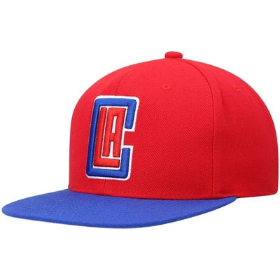 Mitchell & Ness Men's  Red And Royal La Clippers Team Two-tone 2.0 Snapback Hat In Red,royal