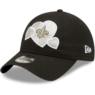 New Era Kids' Girls Toddler  Black New Orleans Saints Hearts 9twenty Adjustable Hat