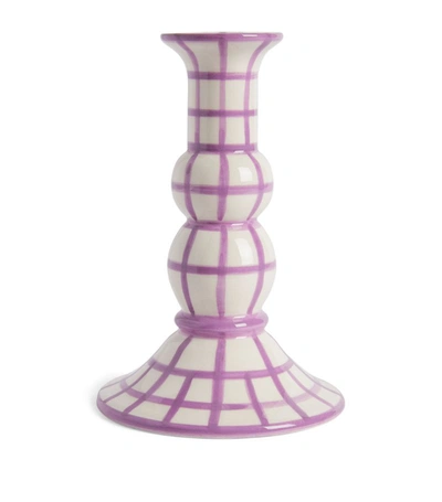 Vaisselle Lumiere Candle Holder (21cm) In Purple