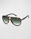 Carrera Men's Double-bridge Aviator Sunglasses In Green