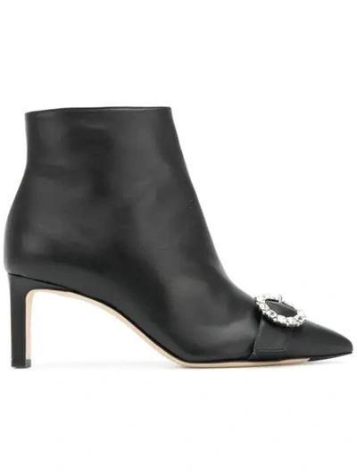 Jimmy Choo Hanover 65 Leather Ankle Boots In Black