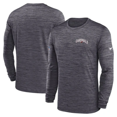 Nike Men's Dri-fit Velocity Athletic Stack (nfl Arizona Cardinals) Long-sleeve T-shirt In Black