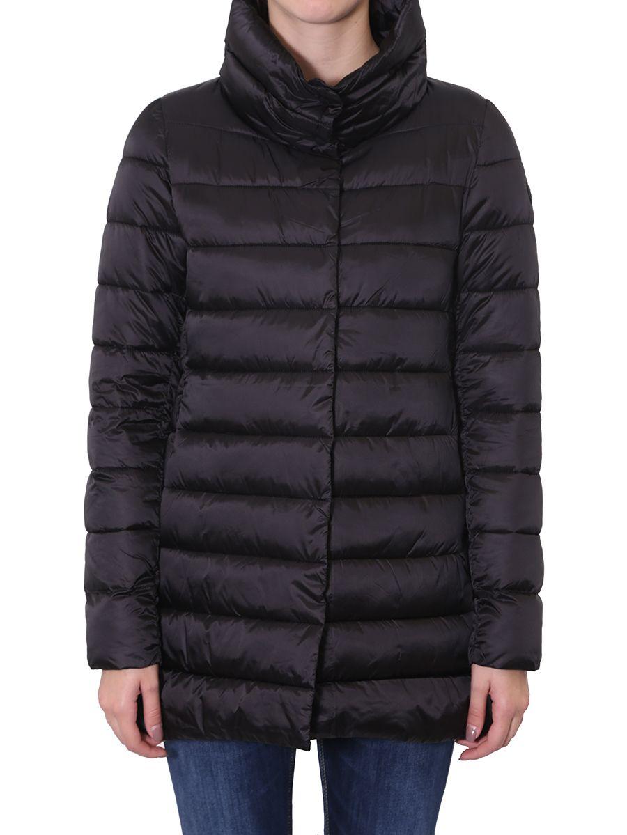 Save The Duck - Jacket With Funnel Neck Enitrely Quilted In Black ...