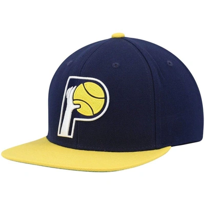 Mitchell & Ness Men's  Navy And Gold Indiana Pacers Hardwood Classics Team Two-tone 2.0 Snapback Hat In Navy,gold