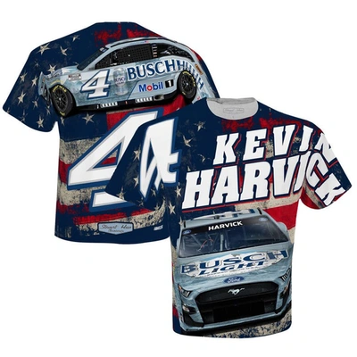 Stewart-haas Racing Team Collection White Kevin Harvick Busch Light Sublimated Patriotic Total Print