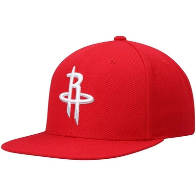 Mitchell & Ness Men's  Red Houston Rockets Ground 2.0 Snapback Hat