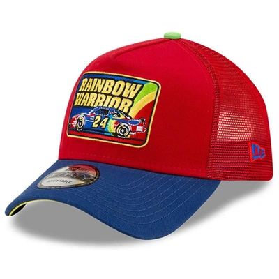 New Era Men's  Scarlet, Blue Jeff Gordon Legends 9forty A-frame Adjustable Trucker Hat In Scarlet,blue