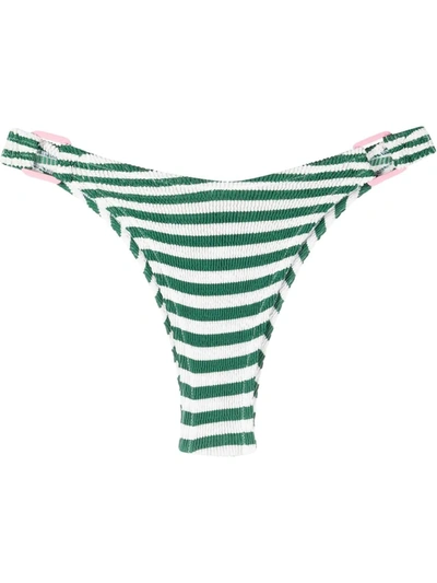 Mc2 Saint Barth Ever Striped Seersucker Bikini Bottoms In Multicolor