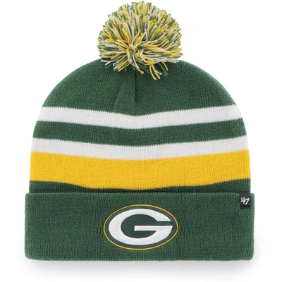 47 ' Green Green Bay Packers State Line Cuffed Knit Hat With Pom