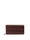 Bottega Veneta Intrecciato Continental Leather Wallet In Burgundy