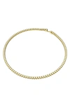 Swarovski Tennis Deluxe All-around Tennis Necklace With Clear  Crystals On A Gold-tone Plat In Yellow