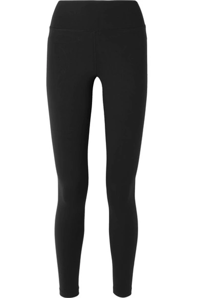 Nike Power Lux Mesh-paneled Dri-fit Stretch Leggings In Black