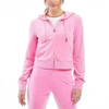 Juicy Couture Women's Og Big Bling Velour Zip-up Hoodie In Rose