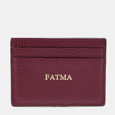 Pre-owned Gucci Burgundy Leather Card Holder