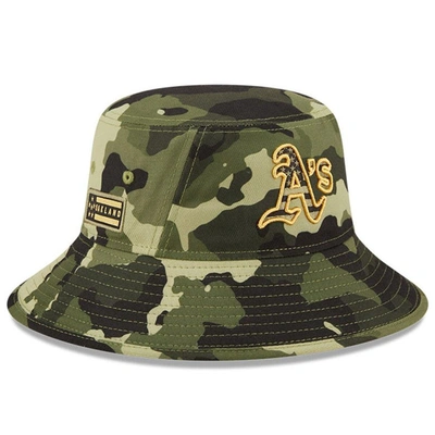 New Era Camo Oakland Athletics 2022 Armed Forces Day Bucket Hat