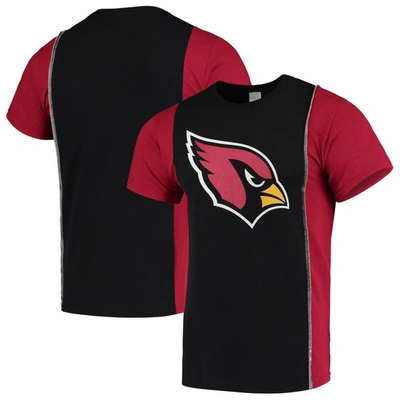 Refried Apparel Men's Black, Cardinal Arizona Cardinals Split T-shirt In Black,cardinal
