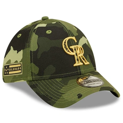 New Era Camo Colorado Rockies 2022 Armed Forces Day 39thirty Flex Hat