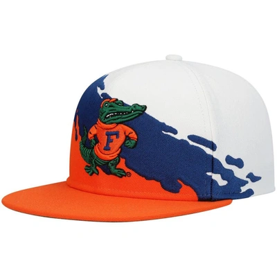 Mitchell & Ness Men's  Orange, White Florida Gators Paintbrush Snapback Hat In Orange,white