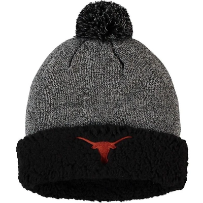 Top Of The World Black Texas Longhorns Snug Cuffed Knit Hat With Pom