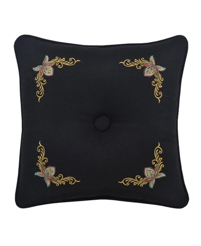 Five Queens Court Stefania Decorative Pillow, 16" X 16" Bedding In Black