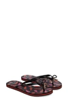 Kate Spade 'nova' Flip Flop In Black Shiny Chili Pepper