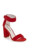 Jeffrey Campbell 'lindsay' Ankle Strap Sandal In Red Suede