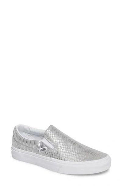 Vans Classic Slip-on Sneaker In Snake Silver/ True White