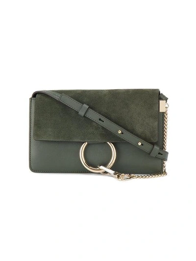 Chloé Faye Small Shoulder Bag In Green