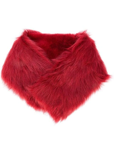 Desa 1972 Faux Fur Scarf In Red