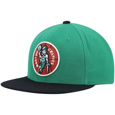 Mitchell & Ness Men's  Kelly Green And Black Boston Celtics Hardwood Classics Team Two-tone 2.0 Snapb In Kelly Green,black