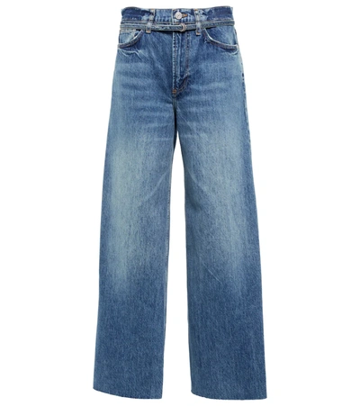 Frame Le Baggy Oversized Cropped Distressed High-rise Wide-leg Jeans In  Mykonos | ModeSens