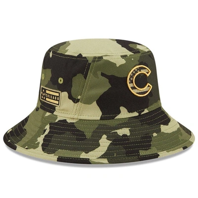 New Era Camo Chicago Cubs 2022 Armed Forces Day Bucket Hat