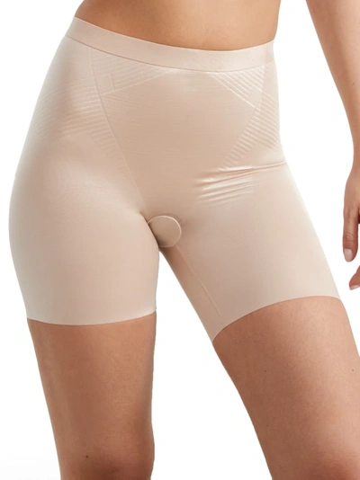 Spanx Thinstincts 2.0 Mid-thigh Shorts In Champagne Beige