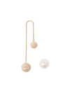 Asherali Knopfer Interchangeable Diamond And Pearl Bar Earring In Pink