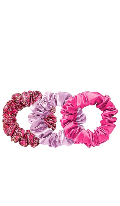 Slip X Alice + Olivia Spring Rose Silk Scrunchie Pack Of 3
