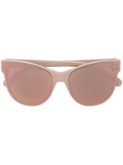 Stella Mccartney Pink Star Embellished Cat Eye Sunglasses In Neutrals