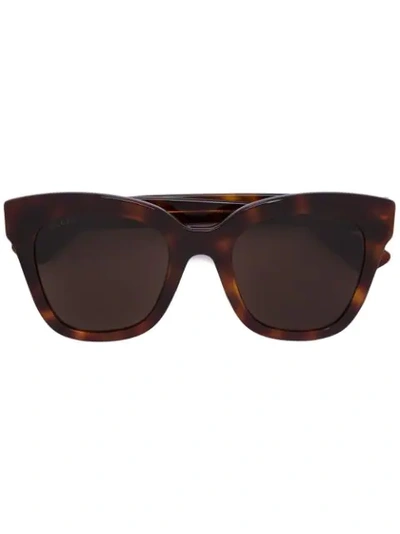 Gucci Tortoiseshell Oversized Sunglasses In Brown
