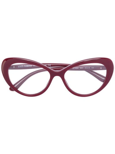 dolce and gabbana red cat eye glasses
