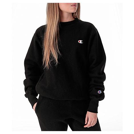 Champion Women's Signature Lbr Crew Sweatshirt, Black | ModeSens