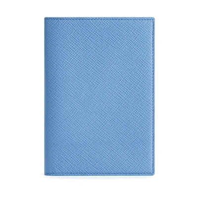 Smythson Men's Panama Passport Cover In Nile Blue