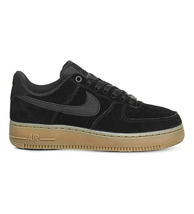Nike Air Force 1 07 Suede Sneakers In Black Black Gum