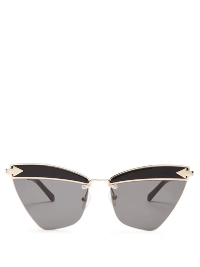 Karen Walker Sadie Cat-eye Acetate And Gold-tone Sunglasses In Black