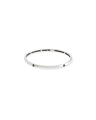 Adolfo Courrier 18k White Gold Bangle With Tsavorites